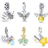 Eingelassene Zirkon-Charms-Perlen Kupfer Biene Leuchtet im Dunkeln Glühwürmchen Stern-Charms Anhänger Passend für Original-Armband DIY Schmuck