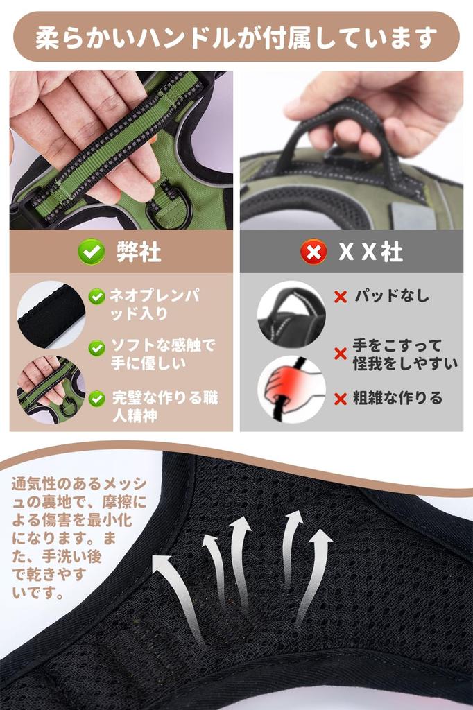 OGURIYA Dog Night for and Large Breathable Easy to Put on and Take Reduces Great for and Cute Walks Anti-Pull Harness, Adjustable, Reflective, Small,