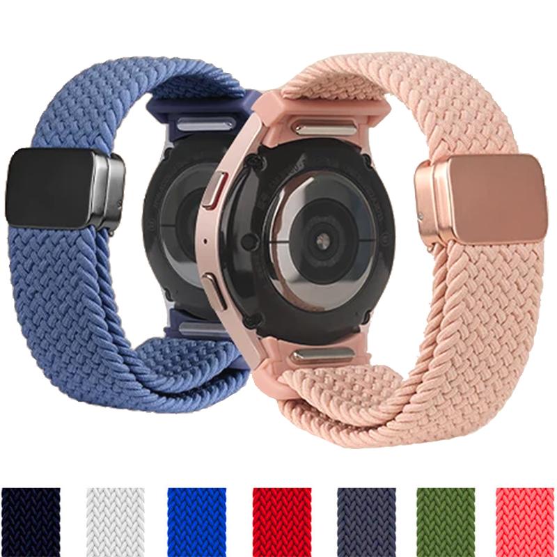 Braided solo loop Band For Samsung Galaxy Watch 6 4 classic/5 pro 47mm 44mm 40mm Magnetic No Gaps bracelet Galaxy watch4 7 strap
