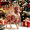 2D Flat Goat Hanging Ornament Acrylic Animal Pendant Christmas Tree Decoration Car Rearview Mirror Charm New Year Hanging