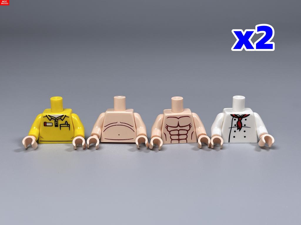 MOC Bricks Suit Series Chef Bridegroom Torso Cloth 4cm Figure Body Part Educational Building Blocks Assembled Toys Plastic Doll