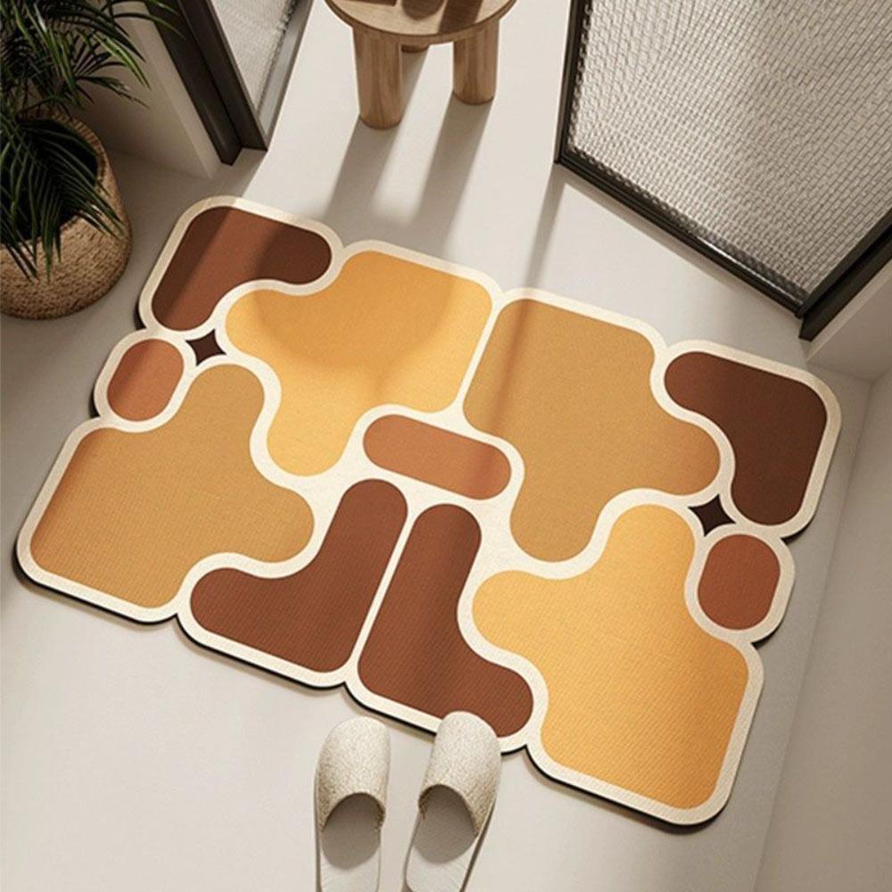 

Puzzle Geometric Patterns Bathroom Mats Non-slip Bathroom Door Mat Creative Bathroom Rug Home Style 4
