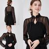Long Sleeve Shawl Collar for Women Breathable Tulle for Camisole Dress