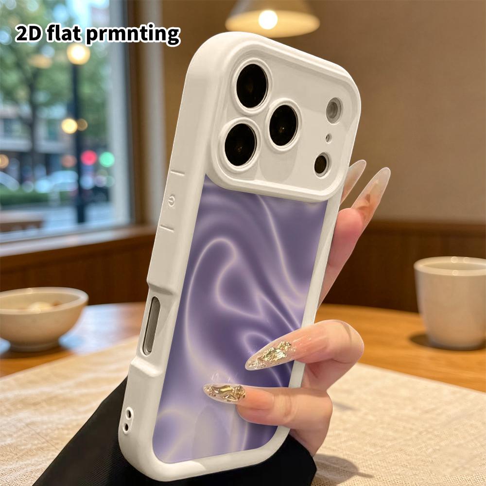 Phone Case: 2D Flat Design Suitable for iPhone 18 17 16 15 14 13 Pro Step Protection Case, Purple Neon Tones, Christmas and Halloween Gift