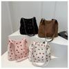 Lovely Strawberry Women's Shoulder Bag Large Capacity Female Corduroy Shopping Bags Travel Female Underarm Tote Handbags