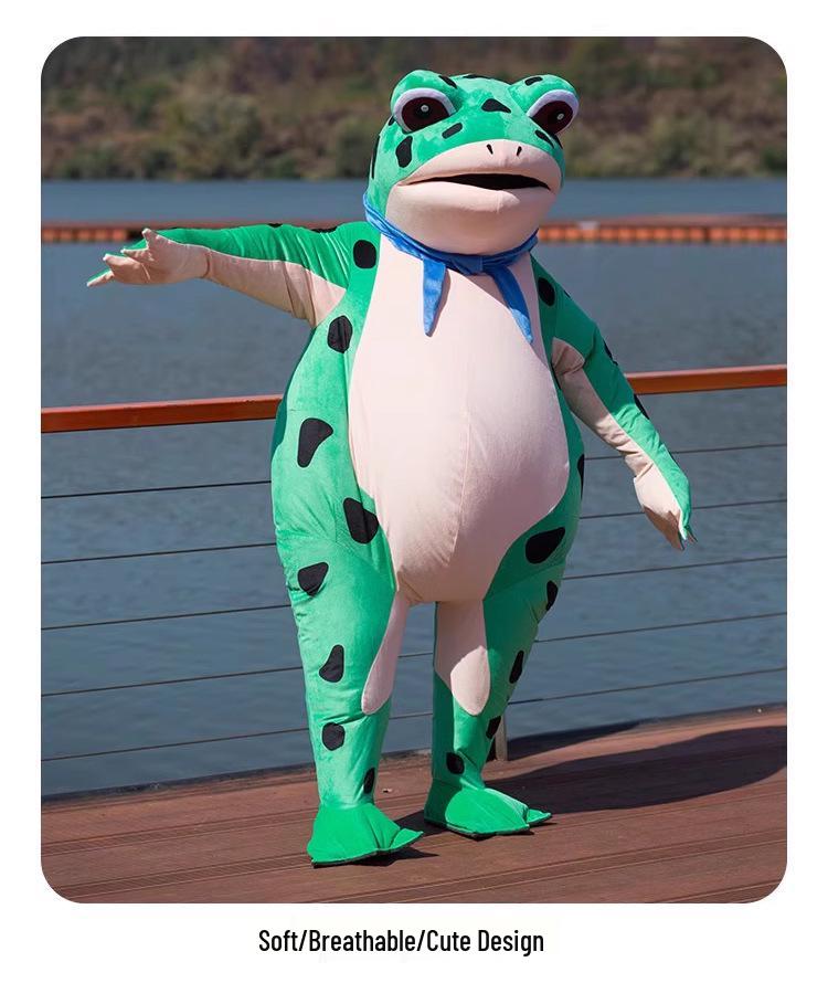 Huluwa Inflatable Frog Cartoon Mascot Costume - Toad Spirit Doll Outfit