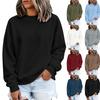 Women's Long Sleeve Color Round Neck Loose Fit Sweatshirt Soft Comfortable Casual Pullover for Everyday Wear
