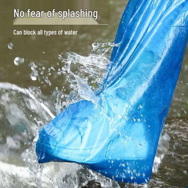 Waterproof Non-Slip Thickened PE Shoe Covers for Rain Boots 