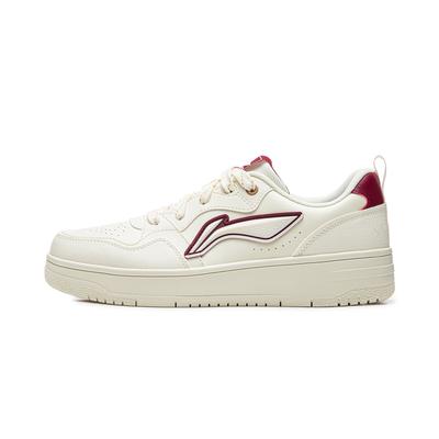 Li Ning Tianji Soft Slip Resistant Cushioning Abrasion Resistant Height Increasing Low Top Skateboard Shoes Men's Ecru AGCW067-2