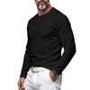 Men's Long Sleeve Neck T-Shirt Lightweight Breathable Loose Fit Casual Versatile Tee for Commuting