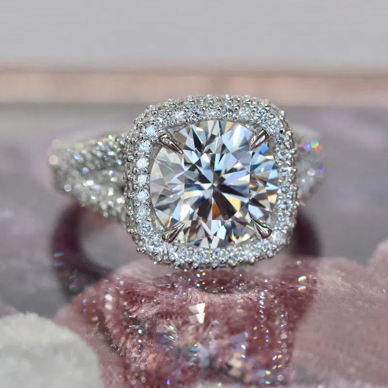 Aesthetic Shiny Crystal Finger Rings for Women Elegant Exquisite Female Engagement Accessories Luxury Jewelry Trendy Gift