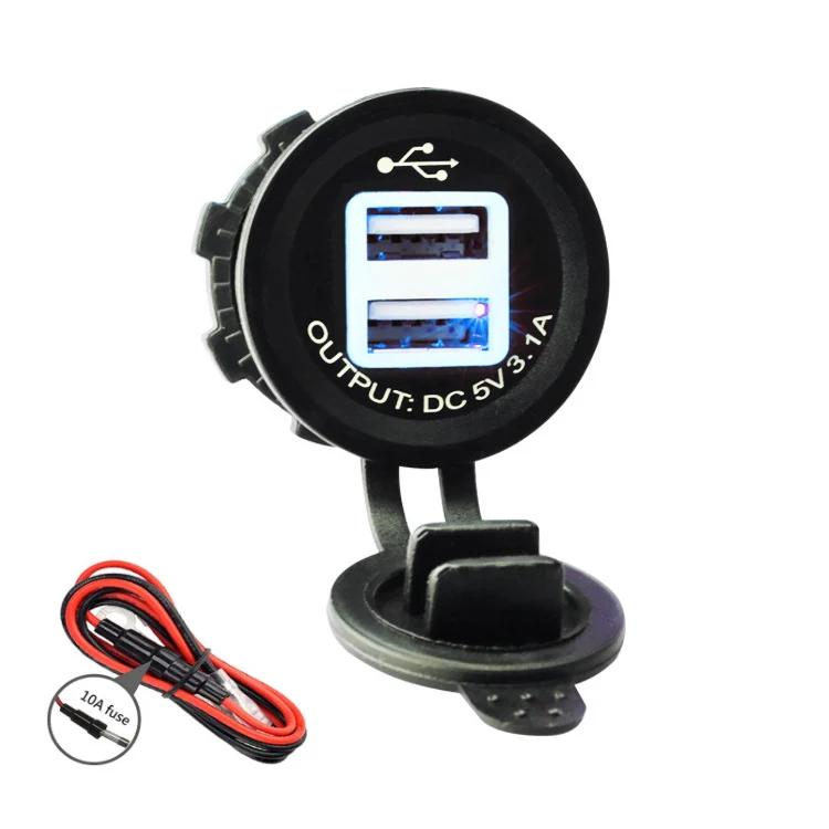 Wasserdicht 3,1 A 12 V-24 V Dual Ports USB Auto Ladegerät Steckdose Power Adapter für Motorrad Bus Lkw Boot Marine RV