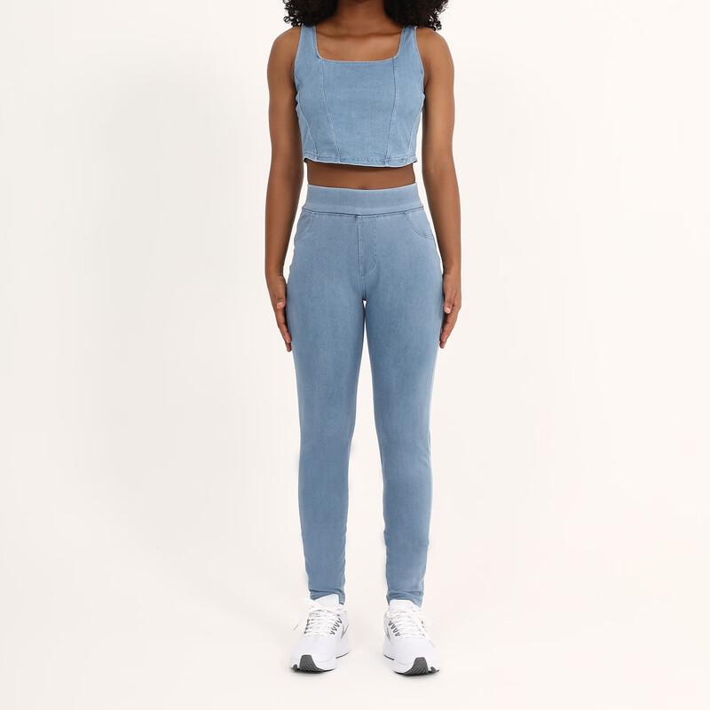 Women's Denim Style High Waist Yoga Leggings