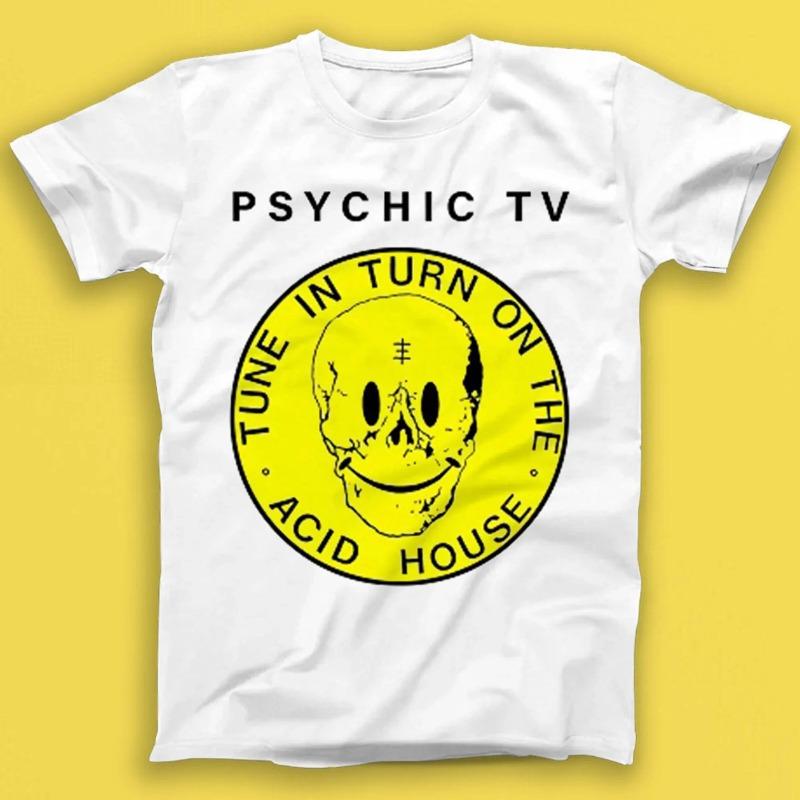 Psychic TV Tekno Acid Beat Punk Rock New Wave Music Gift Tee Summer Unisexs and Womens Loose and Breathable Tshirt Top S