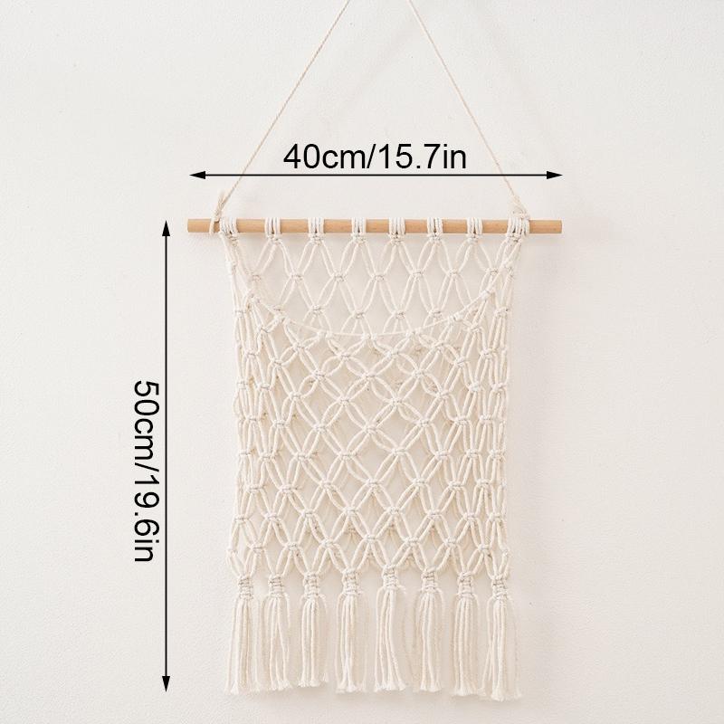 

1 шт. Плетеная настенная корзина для книг и растений в стиле бохо-шик для хранения в спальне, настенный арт one floor