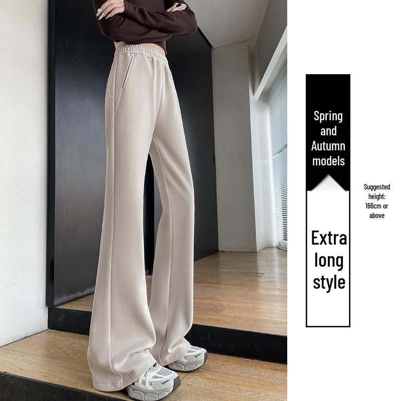 Women's Slimming Wide-Leg Micro-Flare Sports Pants - Spring 2026 Petite Warm Casual Sweatpants