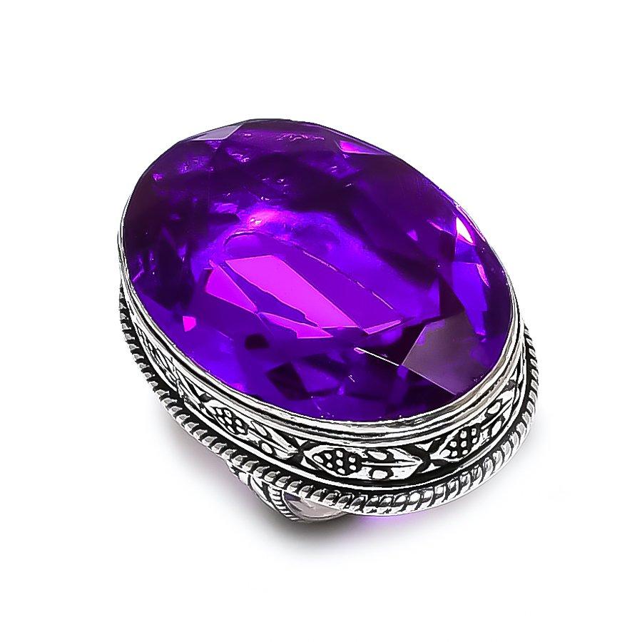 Pink Amethyst Gemstone Handmade 925 Steling Silver Gift Jewelry Ring Size 8 E2h25
