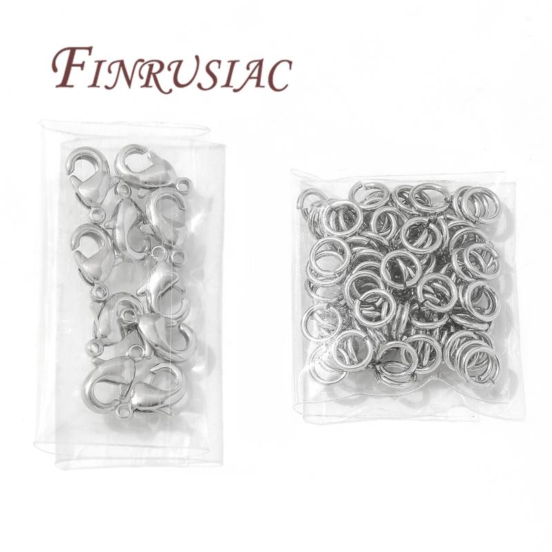 110pcs 18K Gold Plated 10mm Lobster Clasps&Open Rings DIY Accessories,Bracelets Connectors Clasps For Jewelry,Connecting Ring