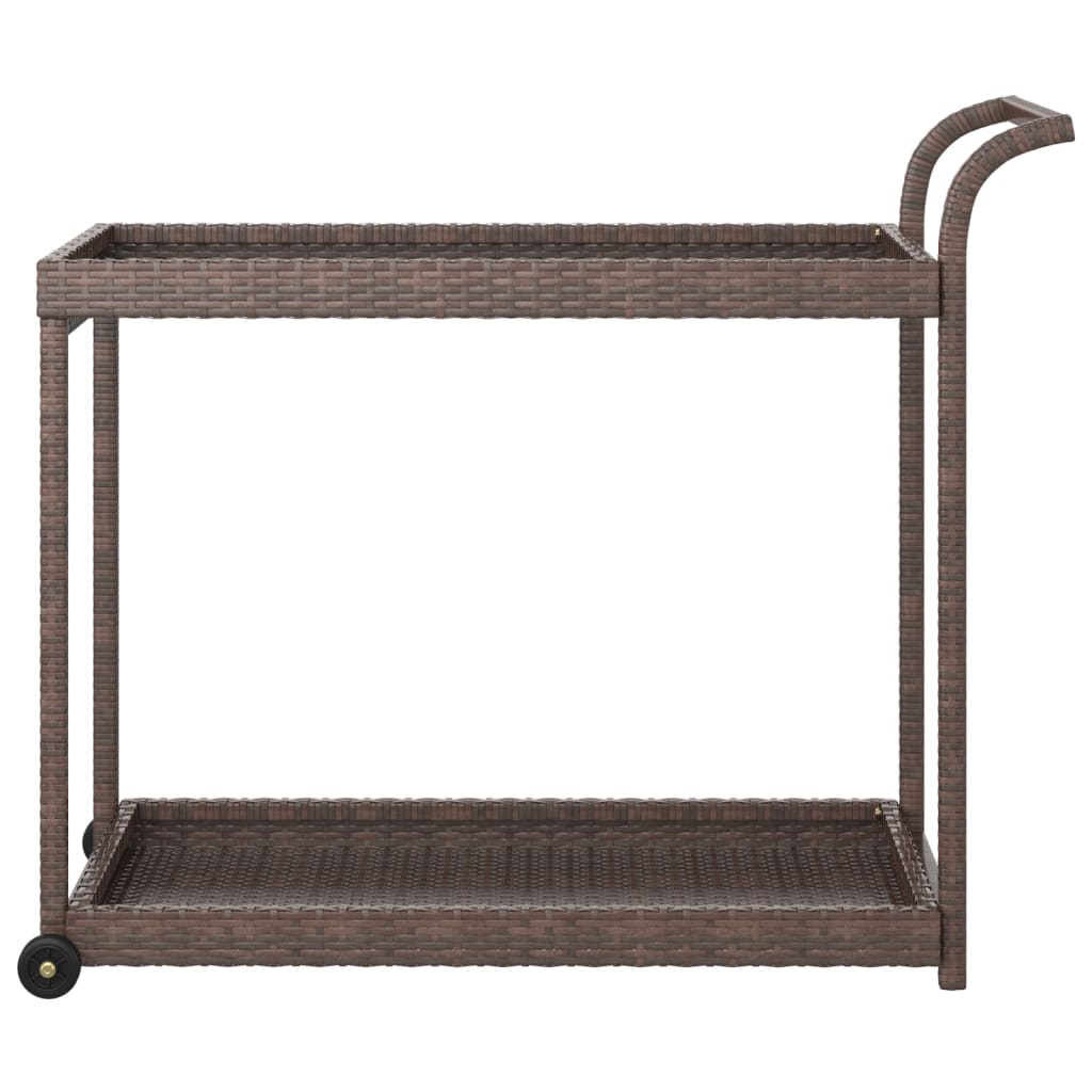 Vidaxl Bar Cart, Brown, 100X45X83 Cm, Poly Rattan