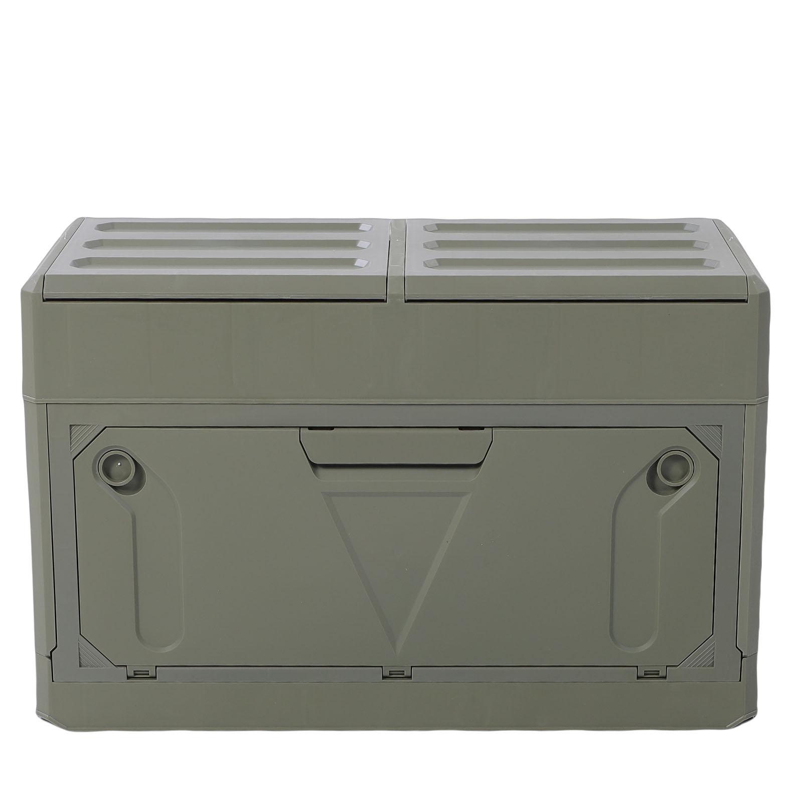 Outdoor Storage Box 2 Tier Large Capacity Foldable Stackable Water Proof Dust Proof Camping Storage Bin for Picnic Gears Snacks Clothes