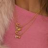 New Trendy Paperclip Titanium Steel Necklace Stainless Steel 18k Gold Corss Charm Necklace Jewelry for Women