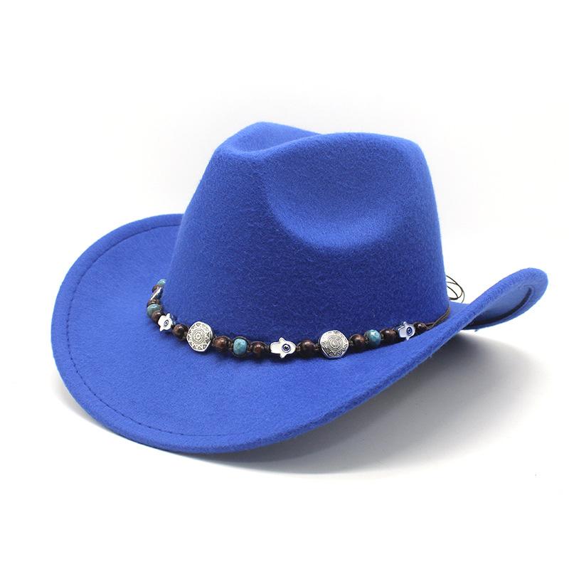 Western Cowboy Hat Felt Hat Ethnic Style Men And Women Tibetan Tibetan Upturned Edge Hat