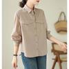 Cotton Long-sleeved Shirt for Women Spring Autumn Casual New Outer Wear Fashion Temperament Artistic Style Loose Western Style