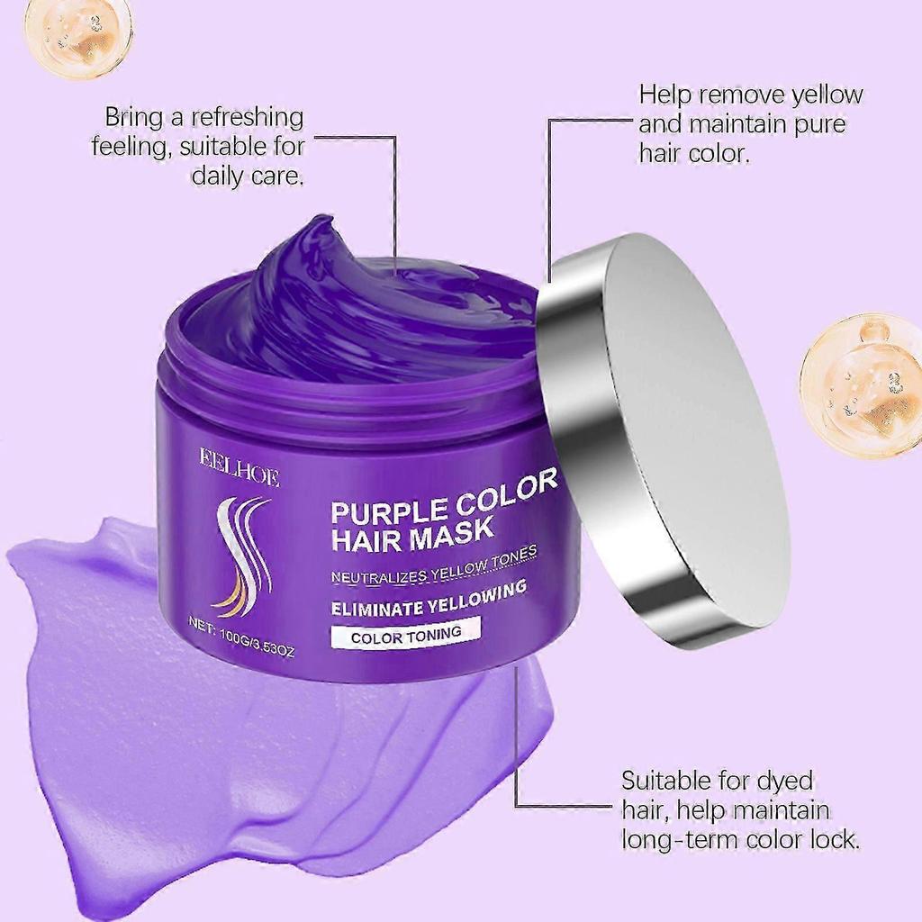 Maschera Viola alla Cheratina per Capelli - Trattamento Condizionante Profondo per Capelli Biondi per Neutralizzare i Riflessi Ramati