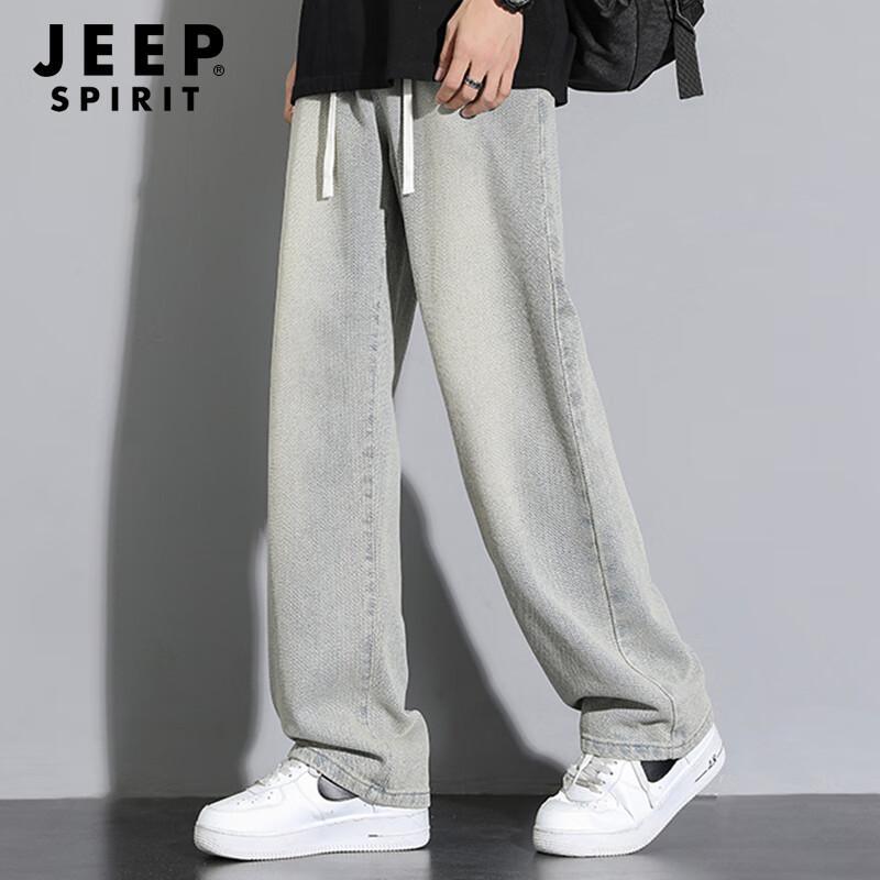 JEEP SPIRIT Men's Loose Fit Straight-Leg Denim Jeans