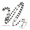 Religion for Cross Rosary Necklace Black Imitation Praying Meditation Gift Suppl