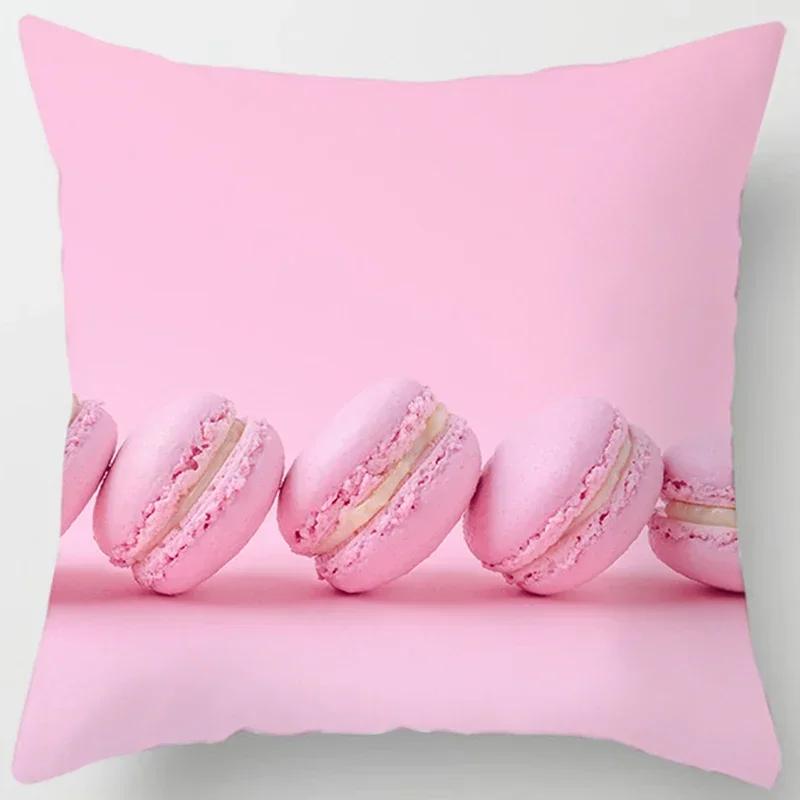 Pink Cute Love Printing Square Pillowcase, Home Decoration, Car Sofa Cushion