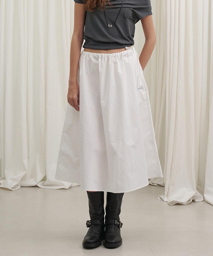 Marot Cotton String Midi Skirt_White