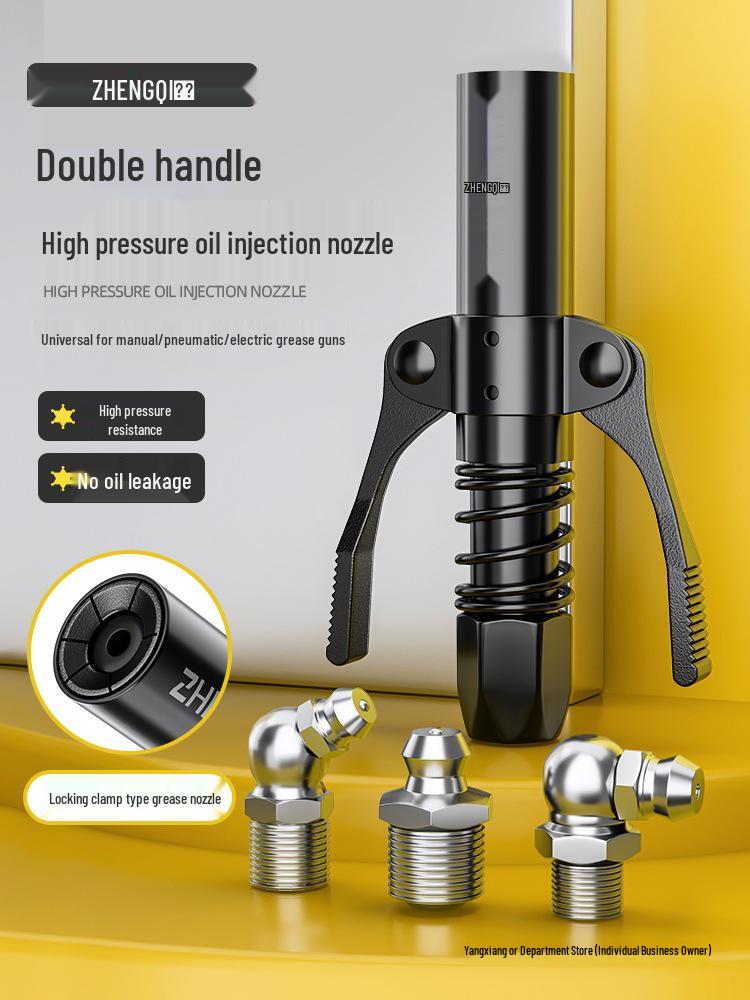High-Pressure Manual Grease Gun Head Set with Locking Pliers and Hose