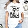 I Asked Myself If I'm Okay Skeleton T-Shirt for Women Unisex Funny Skeleton Graphic Tee Casual Short Sleeve Streetwear Tops