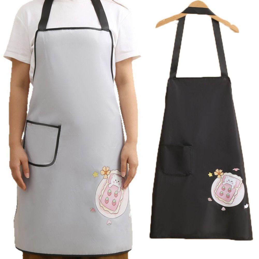 Vattentäta Köksförkläden Hushåll Fläckavvisande Matlagning Bakning Förkläden Tecknad Rengöringsverktyg Arbetsförkläde Restaurang Kaffebar