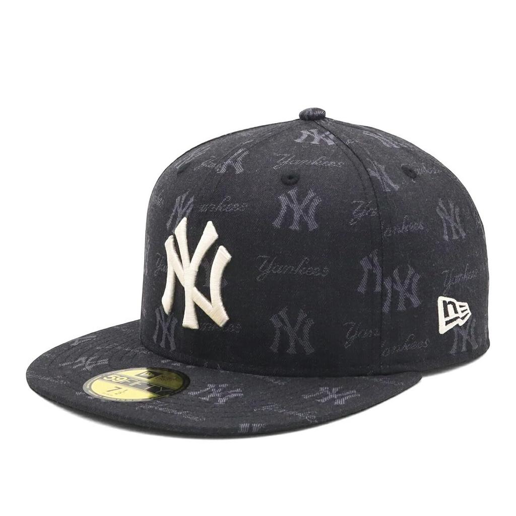 New Era 59FIFTY Kappe MLB New York Yankees Jacquard Schwarz Baseballkappe Unisex Japanischer Stoff Größe 7 3/8