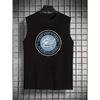 Polyester Herren Tanktop mit Hockey-Print Schnelltrocknend Leichtgewicht Ärmellose Weste für Gymnastiktraining