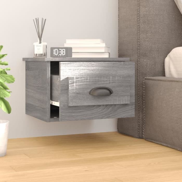 VidaXL Tables de chevet murales 2 pcs sonoma gris 41,5x36x28 cm 816389