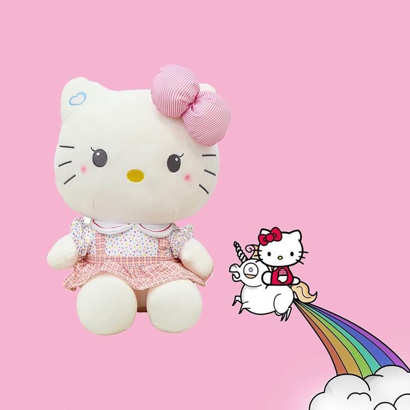 Cute Kt Cat Plush Toy Soft Stuffed Animal Doll Wholesale Gift For Birthdays