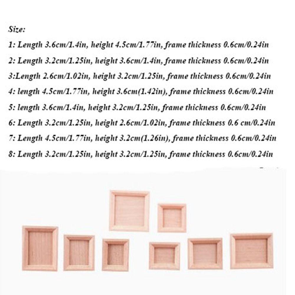 2pcs 1/12 Dollhouse Miniature  Photo Frame DIY Accessories Photo Display New Wood Photo Frame