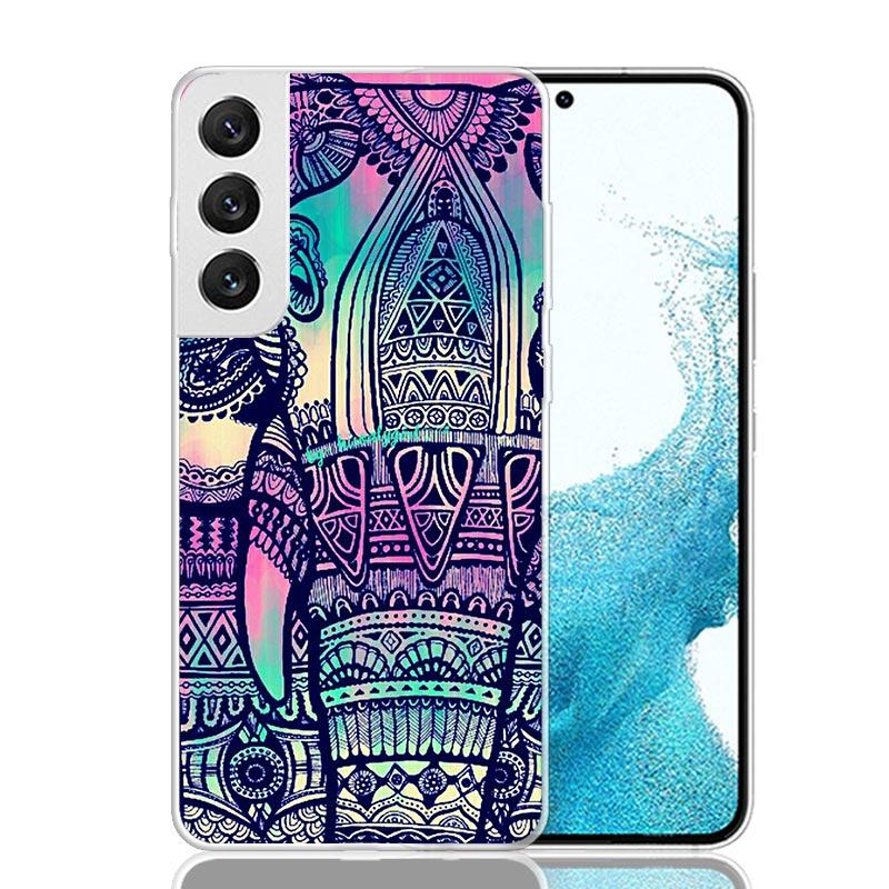 

Elephant Mandala Aztec Phone Case For Samsung Galaxy S26 Ultra S23 S24 S25 Edge S20 FE S21 S22 Plus Soft Print Shell Cover Funda Samsung S22
