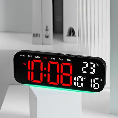 Heimdekoration Elektronische Uhr Multifunktionale Hotel-Tischuhr Atmosphärenlicht Wecker RGB Farbwechselndes Nachtlicht Tischuhr