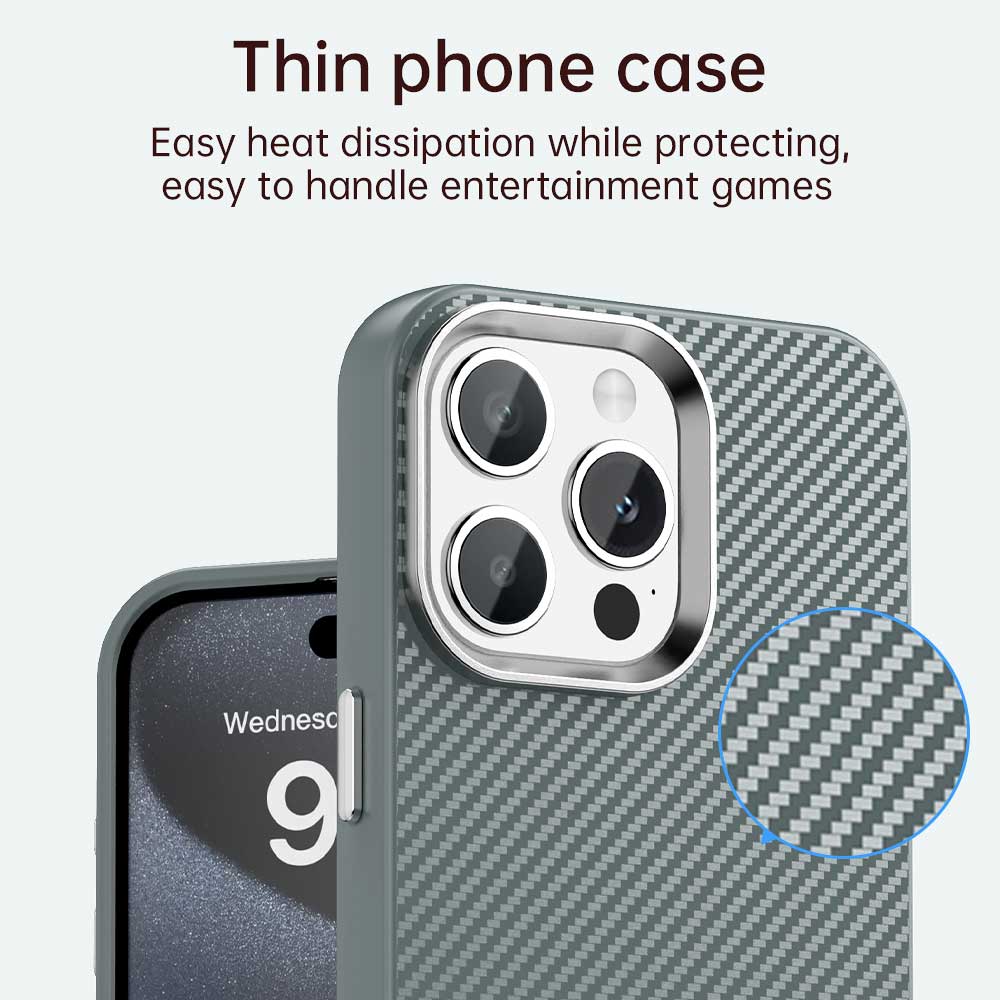For iPhone 15 Pro Case Cell Phone Hybrid Back Cover Carbon Fiber Texture