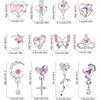 WTEMPO 24PCS Mixed Colorful Nail Charms Elegant Mini Nail Art Decorations Kit Arious Pattern Designs DIY Crafts Making Supplies Like Phone Cases Bags