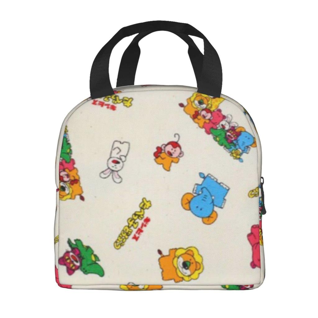 Tabekko Animal Insulated Lunch Bag with Bento Cooler Bag with Soft Cooler Bag Clasp, Black, Box, Insulated, Zipper, Compact, Bag, Tote/Eco