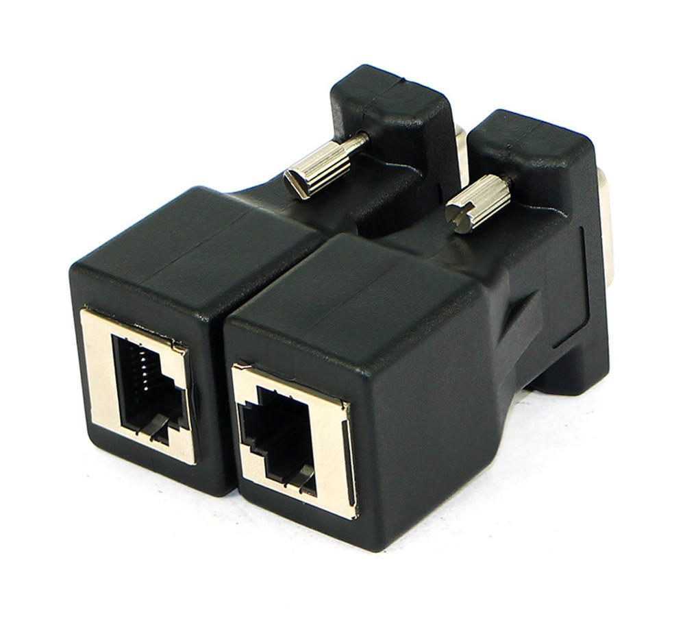 1 Pair VGA Extender Male Female to LAN RJ45 CAT5 CAT6 20M Network Cable Adapter