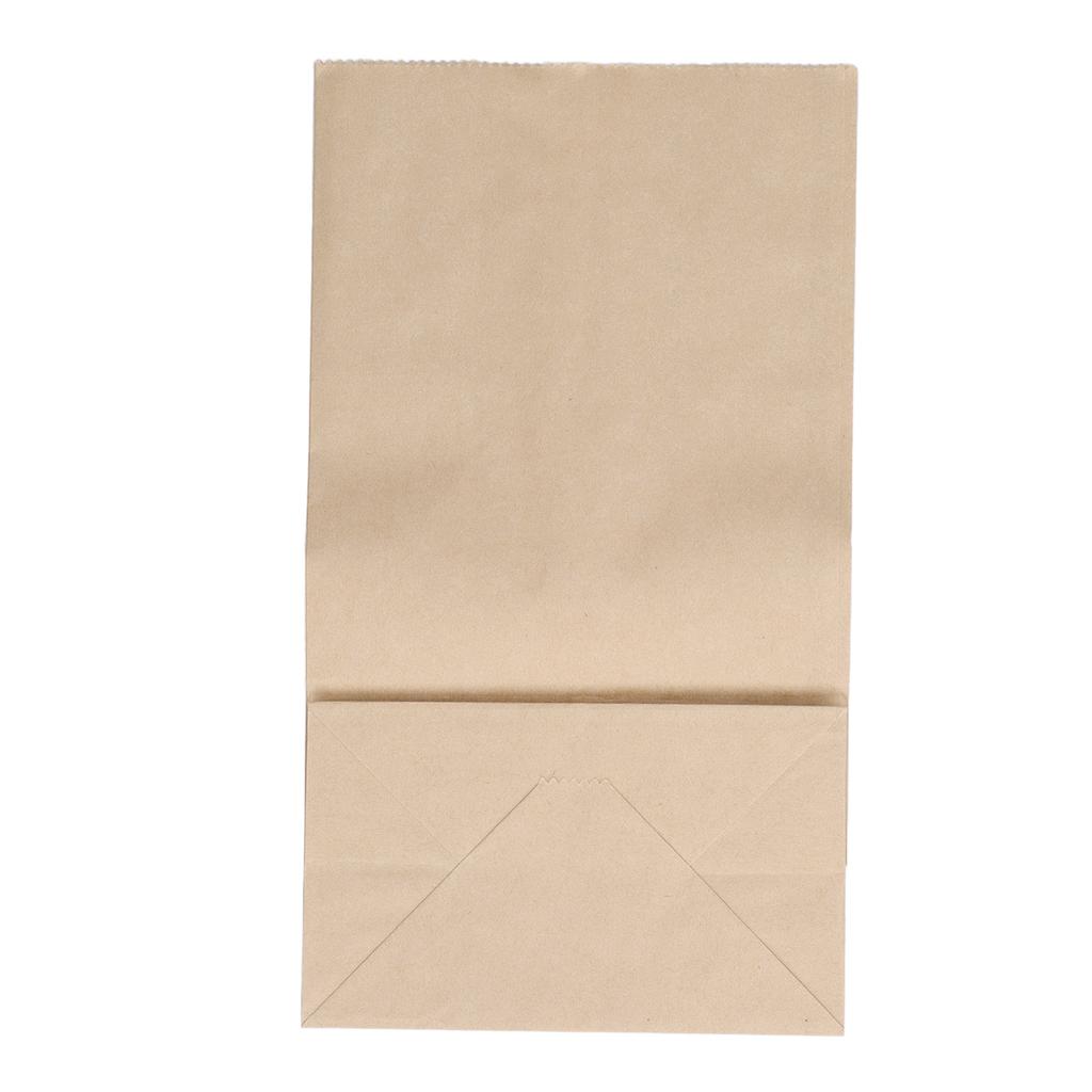 100 Pcs Kraft Paper Bag Food Grade Greaseproof Tear Resistant Disposable Brown Kraft Paper Grocery Bag