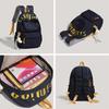 Letter Student Schoolbag Unisex Campus Backpack Large Capacity Solid Color Backpack