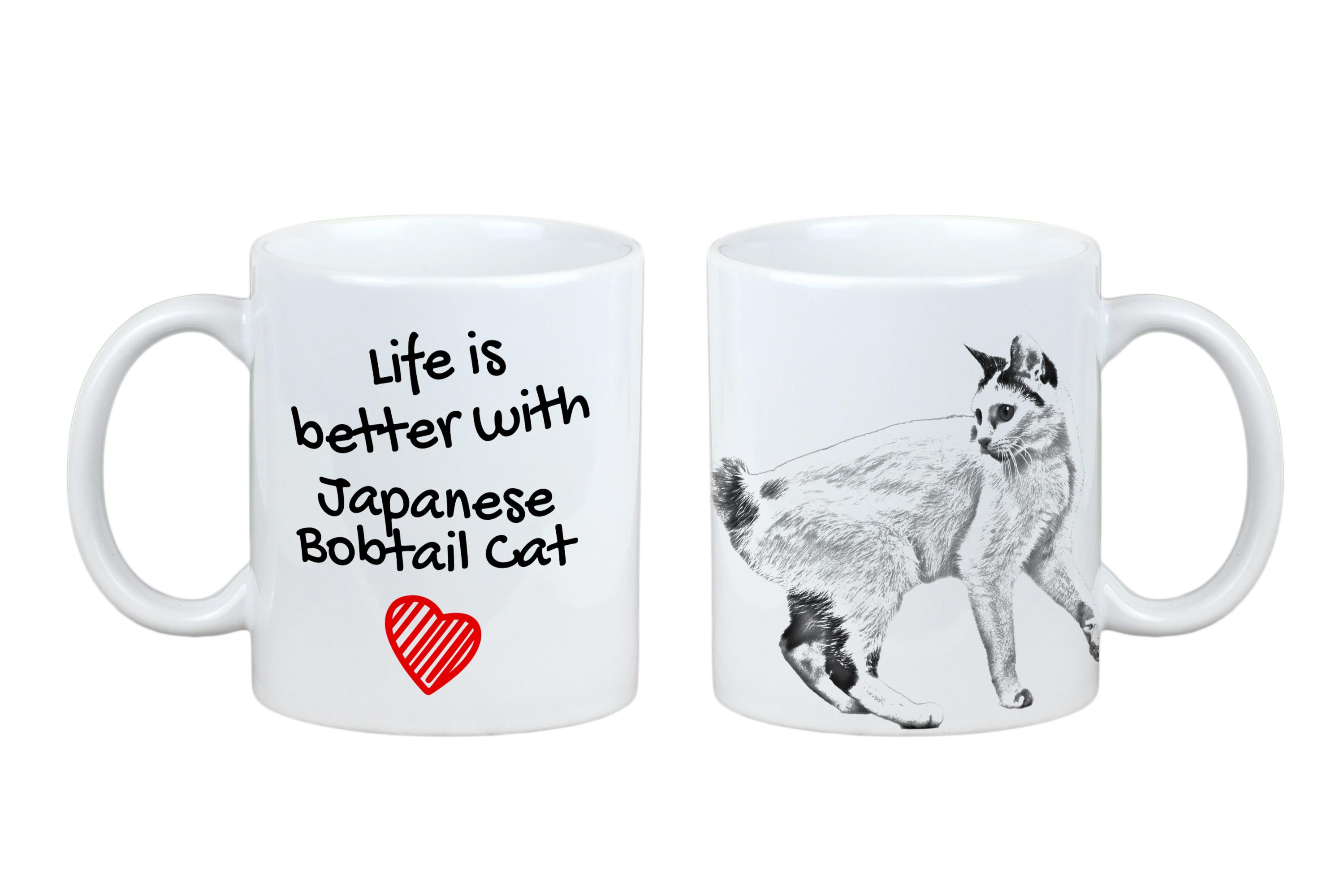 

Japanese bobtail - cup with a cat, cup with a photo, personalized gift from the Art-Dog brand білий