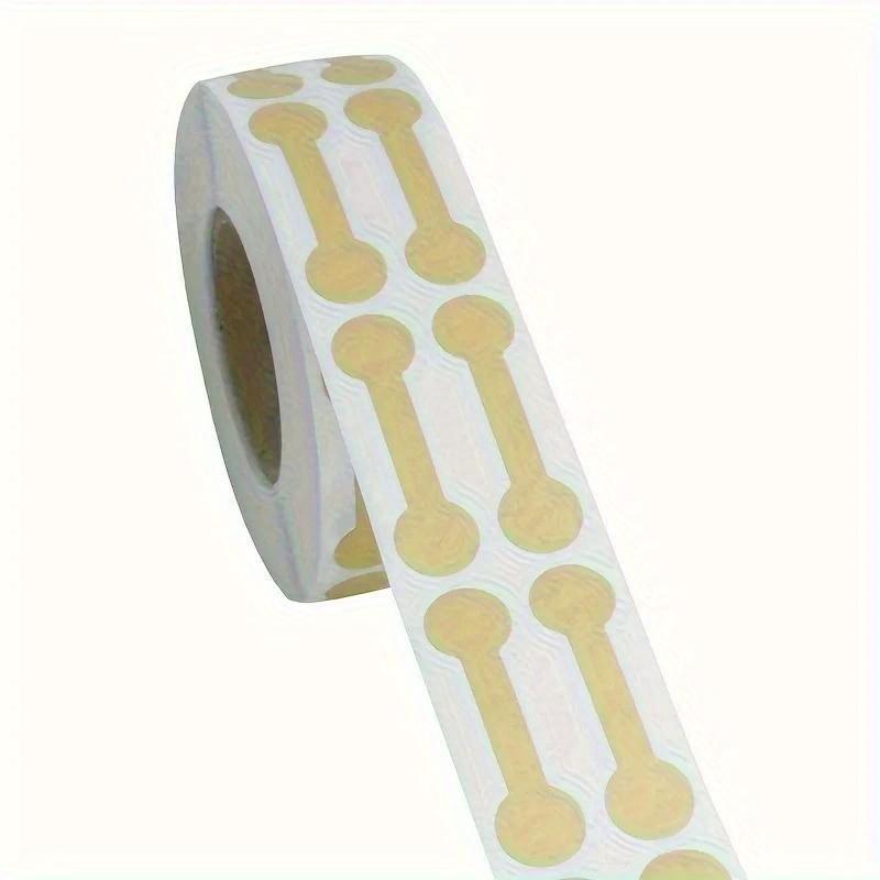 

500Pcs/1Roll, Kraft Paper Jewelry Price Label Stickers, DlY Tags Dumbbell Designs for Rings, Necklaces, Earrings & Bracelets. Ignore this size